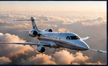 Private jet in flight