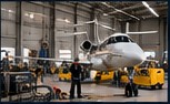 Aircraft in hangar
